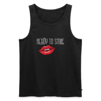 ready to smile - Men's Premium Organic Tank Top - black - Front - Michal (187cm)