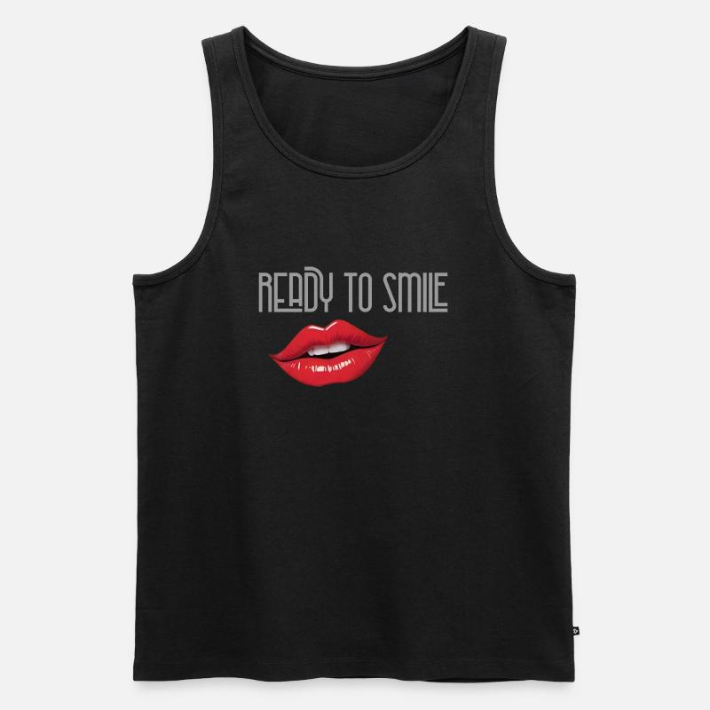 ready to smile - Männer Premium Bio Tank Top - Schwarz