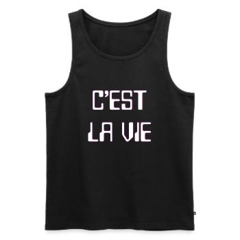 C'est la vie - Men's Premium Organic Tank Top - black - Front - AI Model Male 178 light (178cm)
