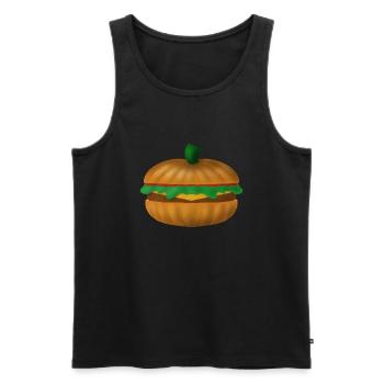 Burger citrouille - Débardeur bio Premium Homme - noir - Devant - Michal (187cm)