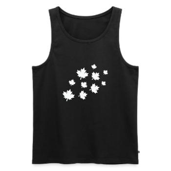 Maple Leaves - Men's Premium Organic Tank Top - black - Front - Michal (187cm)