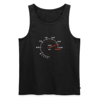 Turbomètre d’un turbocompresseur - Mécanicien automobile - Débardeur bio Premium Homme - noir - Devant - AI Model Male 178 light (178cm)