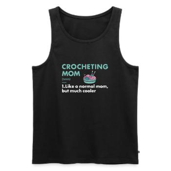 Crochet Maman Définition Crochet - Débardeur bio Premium Homme - noir - Devant - Michal (187cm)