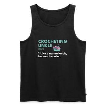 Crochet Oncle Définition Crochet - Débardeur bio Premium Homme - noir - Devant - Michal (187cm)