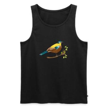 Bunter Vogel - Männer Premium Bio Tank Top - Schwarz - Vorne - Michal (187cm)