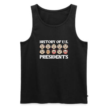 History of U.S. Presidents - Sarcastic Presidents - Men's Premium Organic Tank Top - black - Front - AI Model Male 178 light (178cm)