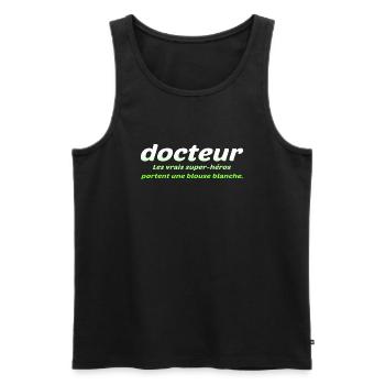 Arzt, Arzt, Krankenschwester, Gesundheit und weißer Kittel - Männer Premium Bio Tank Top - Schwarz - Vorne - AI Model Male 178 light (178cm)
