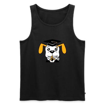 Hund Schulabschluss Zeugnis Gymnasium College Abi - Männer Premium Bio Tank Top - Schwarz - Vorne - Michal (187cm)
