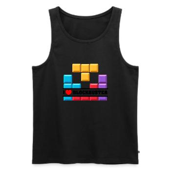 Ich liebe Blockbuster - Männer Premium Bio Tank Top - Schwarz - Vorne - AI Model Male 178 light (178cm)
