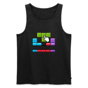Blockbuster mit Maus-Pikto - Männer Premium Bio Tank Top - Schwarz - Vorne - AI Model Male 178 light (178cm)