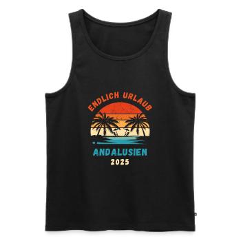 Andalusien Urlaub 2025 Spanien Reise - Männer Premium Bio Tank Top - Schwarz - Vorne - Michal (187cm)