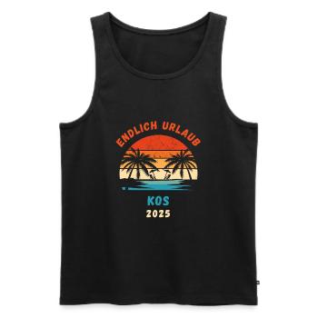 Kos Urlaub 2025 Griechenland Reise - Männer Premium Bio Tank Top - Schwarz - Vorne - Michal (187cm)