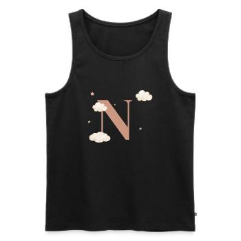 Letter n clouds stars - Men's Premium Organic Tank Top - black - Front - Michal (187cm)