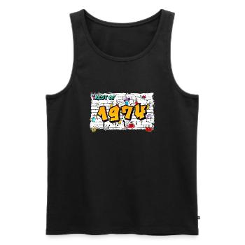 Street Legend 1974 Graffiti – 51 Jahre Bold - Männer Premium Bio Tank Top - Schwarz - Vorne - Michal (187cm)
