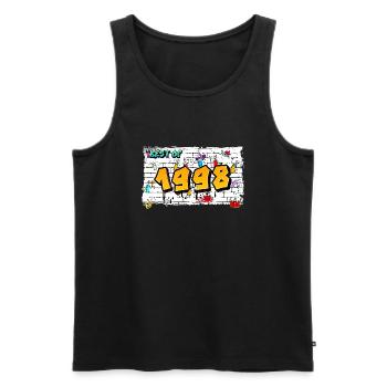 Graffiti audacieux de 1998 – 27 ans de Street Edge - Débardeur bio Premium Homme - noir - Devant - Michal (187cm)