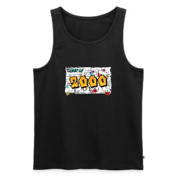 Millennium 2000 Graffiti – 25 Years of Urban Vibes - Men's Premium Organic Tank Top - black - Front - Michal (187cm)