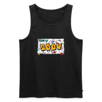 Fresh 2004 Graffiti – 21 Years of Urban Pulse - Men's Premium Organic Tank Top - black - Front - Michal (187cm)