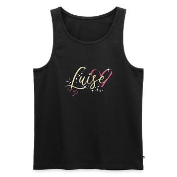 Luise Surname First name Calligraphy Heart - Men's Premium Organic Tank Top - black - Front - AI Model Male 178 light (178cm)