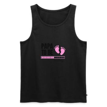 Futur papa - fille - Débardeur bio Premium Homme - noir - Devant - AI Model Male 178 light (178cm)