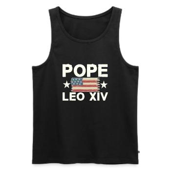 Pope - Men's Premium Organic Tank Top - black - Front - Michal (187cm)