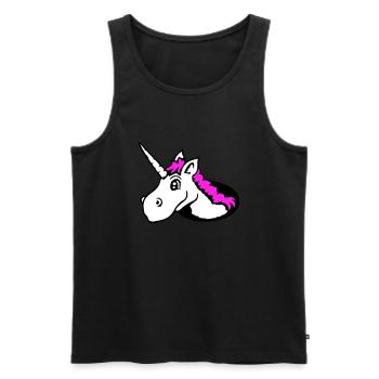 Unicorn Floor Hole Funny Smile Comic Cartoon - Men's Premium Organic Tank Top - black - Front - Michal (187cm)