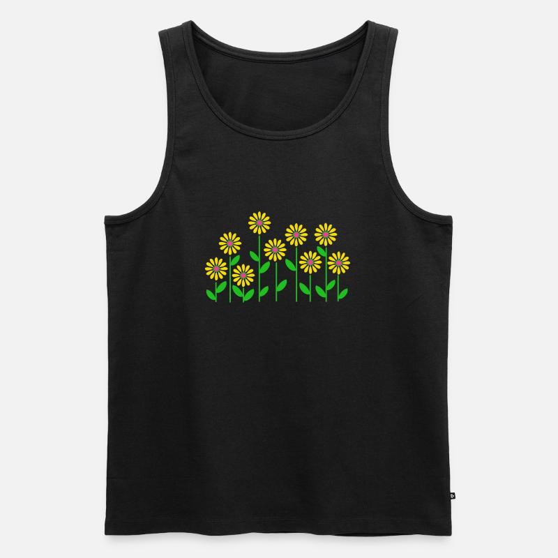 Blumenbeet (3c) - Männer Premium Bio Tank Top - Schwarz