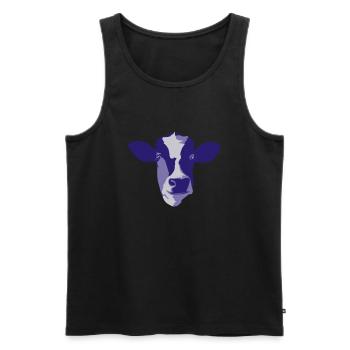 cow - Men's Premium Organic Tank Top - black - Front - AI Model Male 178 light (178cm)