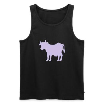 Kuh - Männer Premium Bio Tank Top - Schwarz - Vorne - Michal (187cm)