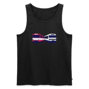 U-und S-Bahn Frankfurt - Männer Premium Bio Tank Top - Schwarz - Vorne - Michal (187cm)