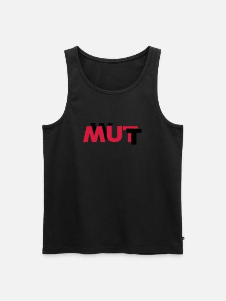 Wut oder Mut - Männer Premium Bio Tank Top - Schwarz