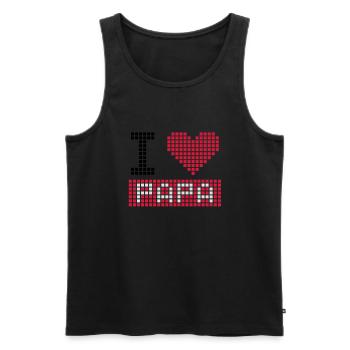 i love papa - Männer Premium Bio Tank Top - Schwarz - Vorne - AI Model Male 178 light (178cm)
