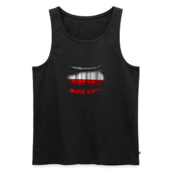 Polen Flagge Aufgerissen 017 - Männer Premium Bio Tank Top - Schwarz - Vorne - Michal (187cm)