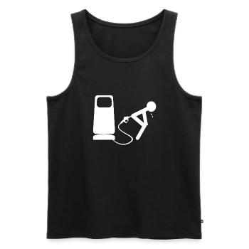 essence white - Débardeur bio Premium Homme - noir - Devant - Michal (187cm)