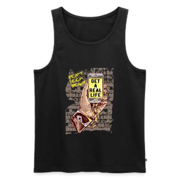 Smartphone mobile phone - Men's Premium Organic Tank Top - black - Front - AI Model Male 178 light (178cm)