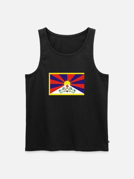 Tibet Flag - Herre Premium økologisk tanktop - sort