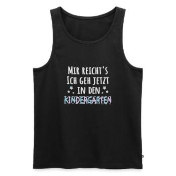 Kindergartenkind - mir reichts Kindergarten - Männer Premium Bio Tank Top - Schwarz - Vorne - Michal (187cm)