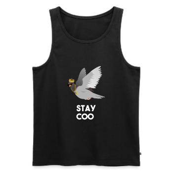 Cool Funny Pigeon Stay Coo Sunglasses Crown Gold - Männer Premium Bio Tank Top - Schwarz - Vorne - AI Model Male 178 light (178cm)
