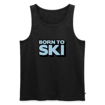 born to ski 2 col - Men's Premium Organic Tank Top - black - Front - AI Model Male 178 light (178cm)