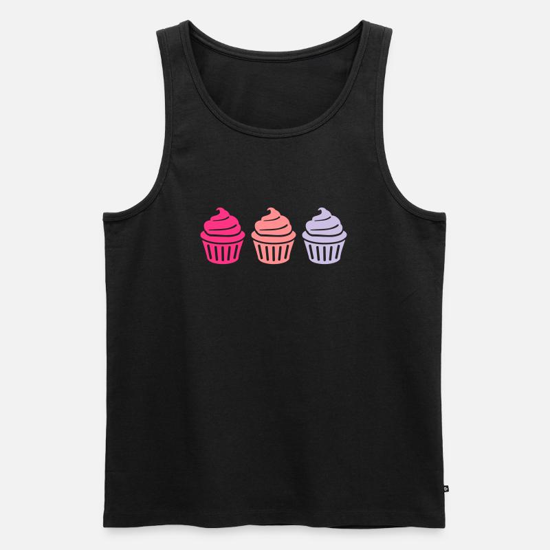 Cupcake - Männer Premium Bio Tank Top - Schwarz