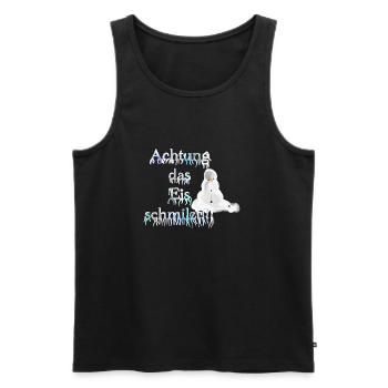 Warning the ice is melting !!! - Men's Premium Organic Tank Top - black - Front - AI Model Male 178 light (178cm)