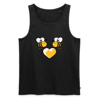2 bees in love - Men's Premium Organic Tank Top - black - Front - AI Model Male 178 light (178cm)