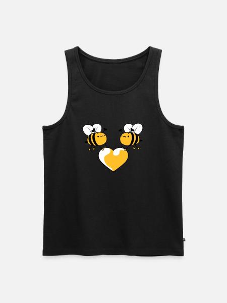 2 bees in love - Men's Premium Organic Tank Top - black