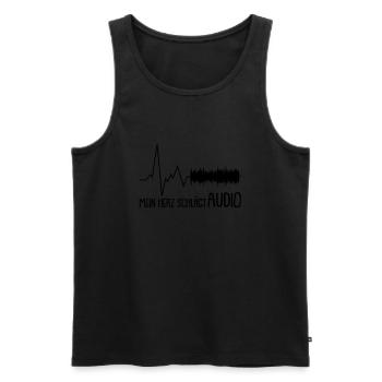 mein herz schlägt audio - Männer Premium Bio Tank Top - Schwarz - Vorne - Michal (187cm)