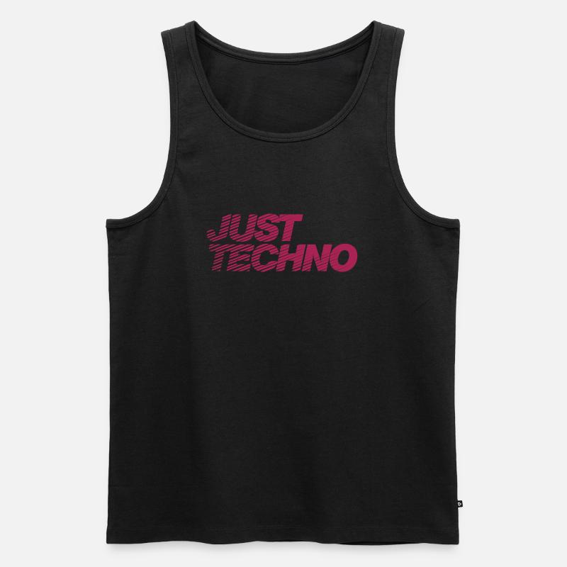 JUST TECHNO - Männer Premium Bio Tank Top - Schwarz
