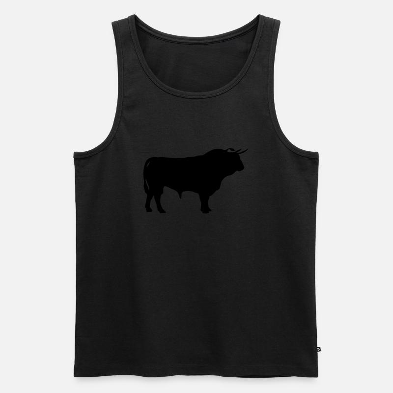 Stier Silhouette - Männer Premium Bio Tank Top - Schwarz