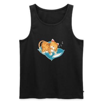 Cat, cat, animal, pet, pet, love, gift, Ges - Men's Premium Organic Tank Top - black - Front - AI Model Male 178 light (178cm)