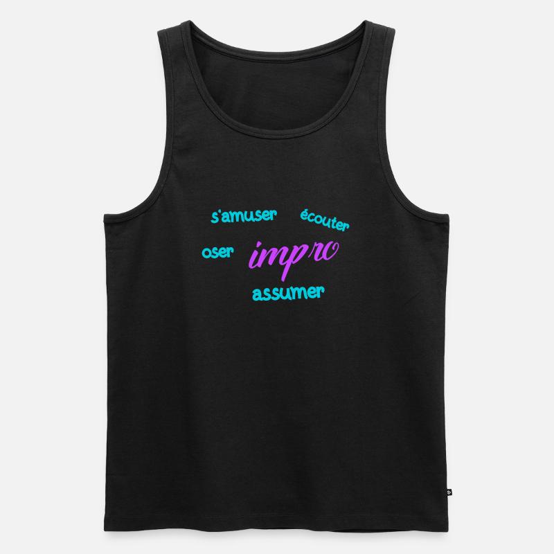 Spaß mit impro - Männer Premium Bio Tank Top - Schwarz