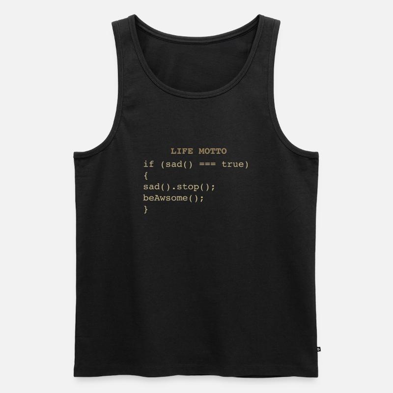 Developer IT Life Motto - Männer Premium Bio Tank Top - Schwarz
