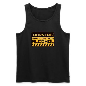 Warning May Contain Alcohol - Men's Premium Organic Tank Top - black - Front - AI Model Male 178 light (178cm)