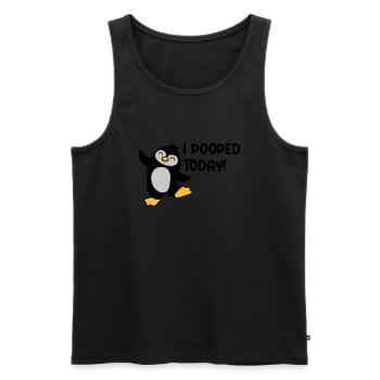 I pooped today Penguin - Men's Premium Organic Tank Top - black - Front - AI Model Male 178 light (178cm)